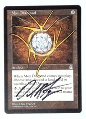 V0007: Mox Diamond: MP: Custom Altered: Paint Pen: Signed/Autographed: Dan Frazier: Black